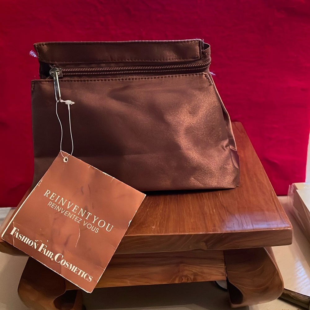 Retro Fashion Fair Cosmetic/Makeup Bag-Bronze Shimmer-Unique Shape (see photo)